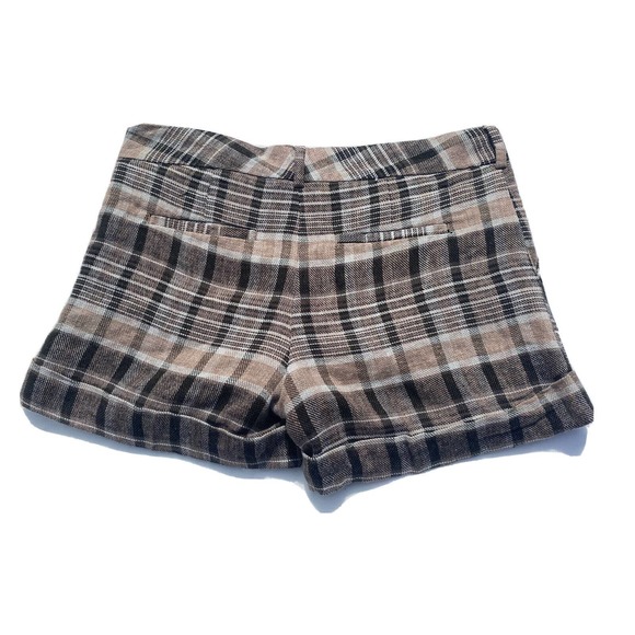 Banana Republic Shorts Women's Size 8 Martin Fit Brown Plaid Cuffed Shorts - Picture 8 of 12